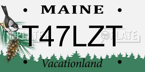 T47LZT Maine License Plate