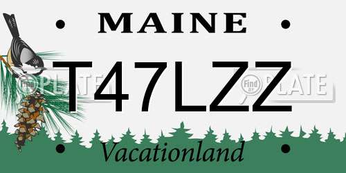 T47LZZ Maine License Plate