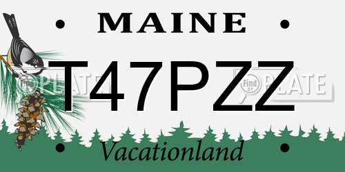 T47PZZ Maine License Plate