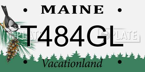 T484GL Maine License Plate