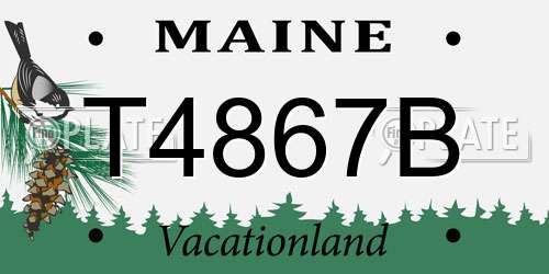 T4867B Maine License Plate