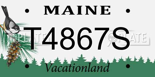 T4867S Maine License Plate