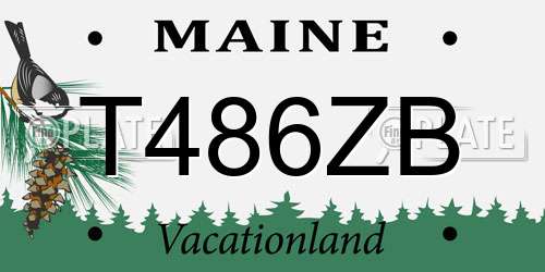 T486ZB Maine License Plate