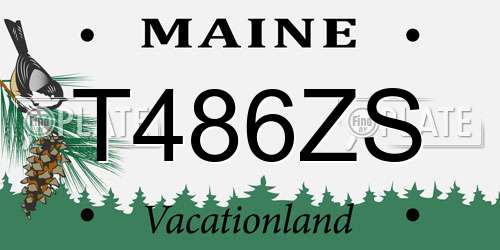 T486ZS Maine License Plate
