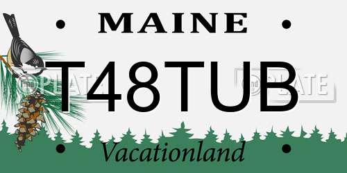 T48TUB Maine License Plate
