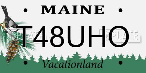 T48UHO Maine License Plate