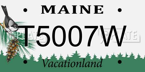 T5007W Maine License Plate