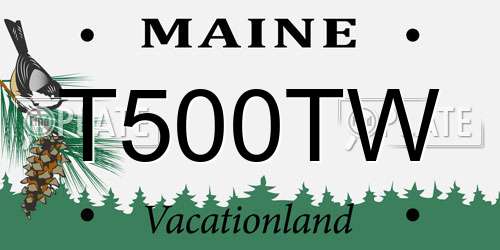 T500TW Maine License Plate