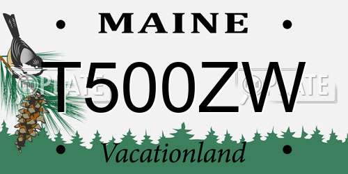 T500ZW Maine License Plate