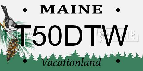 T50DTW Maine License Plate