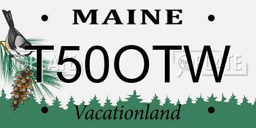 T50OTW Maine License Plate