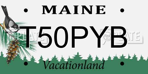 T50PYB Maine License Plate