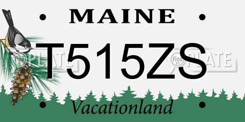 T515ZS Maine License Plate