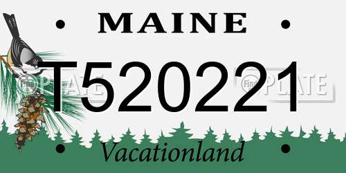 T520221 Maine License Plate