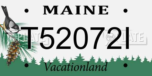 T52072I Maine License Plate