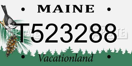 T523288 Maine License Plate