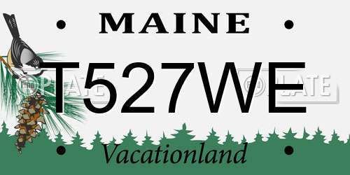 T527WE Maine License Plate