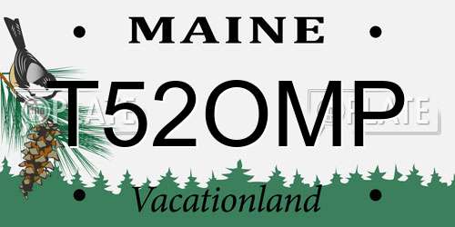T52OMP Maine License Plate