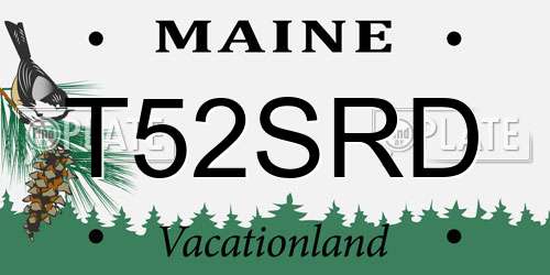 T52SRD Maine License Plate