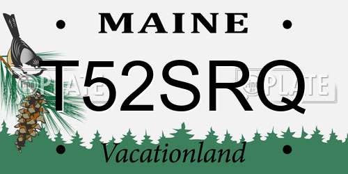 T52SRQ Maine License Plate