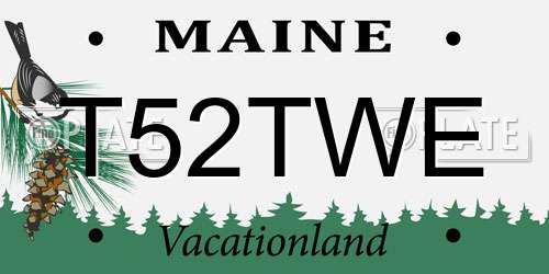 T52TWE Maine License Plate