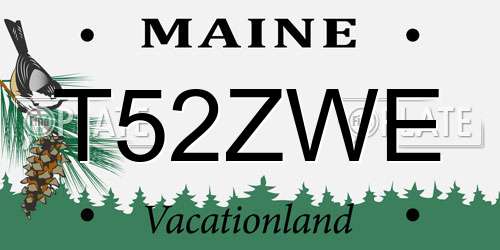 T52ZWE Maine License Plate