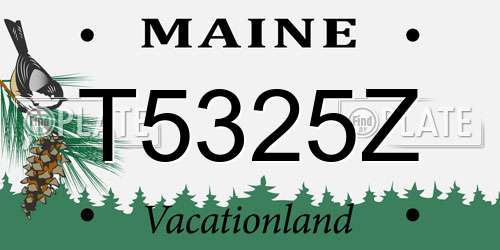 T5325Z Maine License Plate