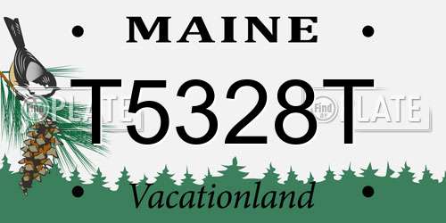 T5328T Maine License Plate