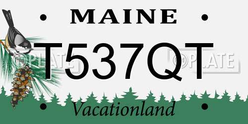 T537QT Maine License Plate