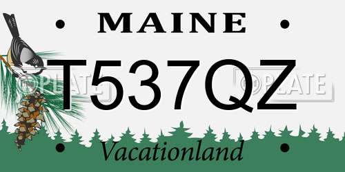 T537QZ Maine License Plate