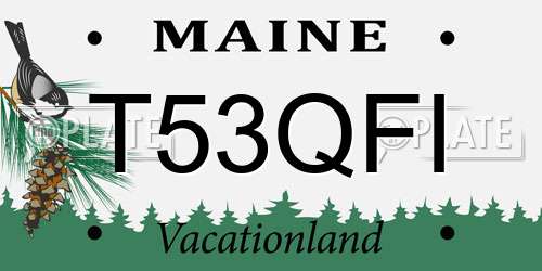 T53QFI Maine License Plate