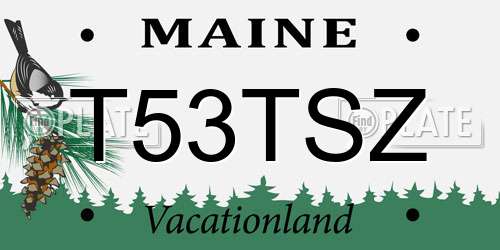 T53TSZ Maine License Plate