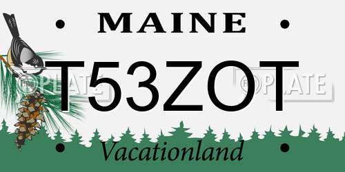T53ZOT Maine License Plate