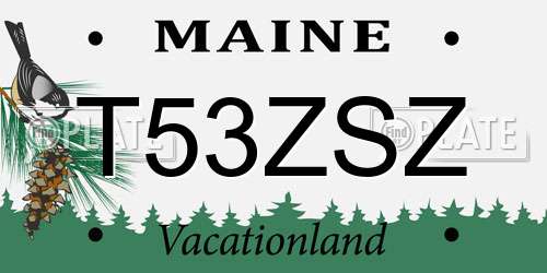 T53ZSZ Maine License Plate