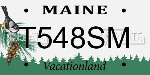 T548SM Maine License Plate