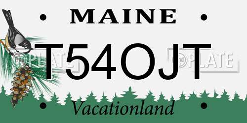 T54OJT Maine License Plate