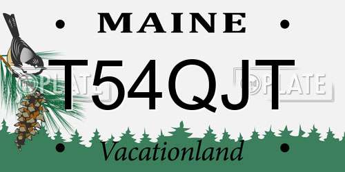 T54QJT Maine License Plate