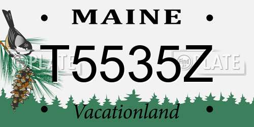 T5535Z Maine License Plate