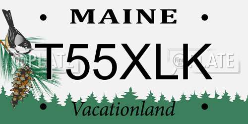 T55XLK Maine License Plate