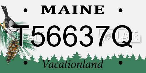 T56637Q Maine License Plate