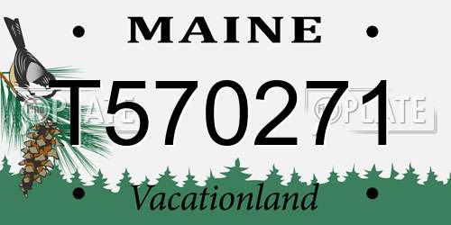 T570271 Maine License Plate