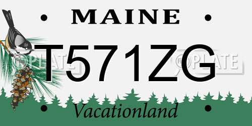 T571ZG Maine License Plate