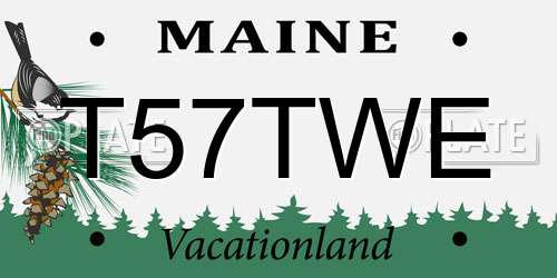 T57TWE Maine License Plate
