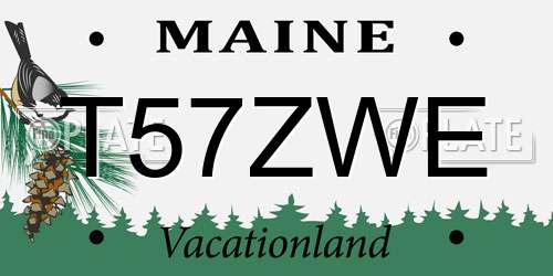 T57ZWE Maine License Plate