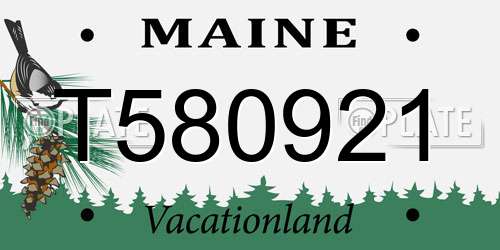 T580921 Maine License Plate