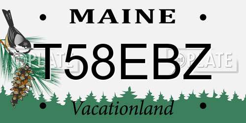 T58EBZ Maine License Plate