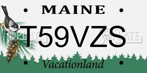 T59VZS Maine License Plate