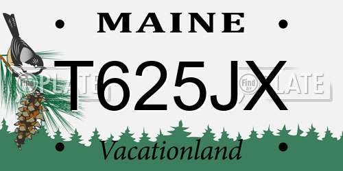 T625JX Maine License Plate