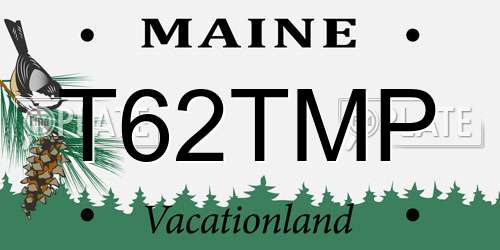 T62TMP Maine License Plate