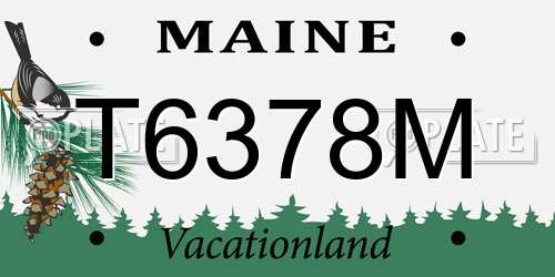 T6378M Maine License Plate